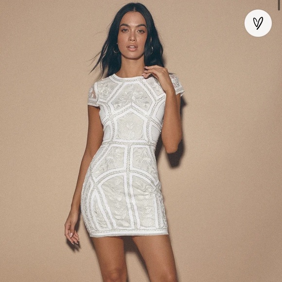 Lulus Dresses & Skirts - White sequin dress
